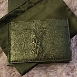 YSL Card Holder - Black Leather  *NWT*